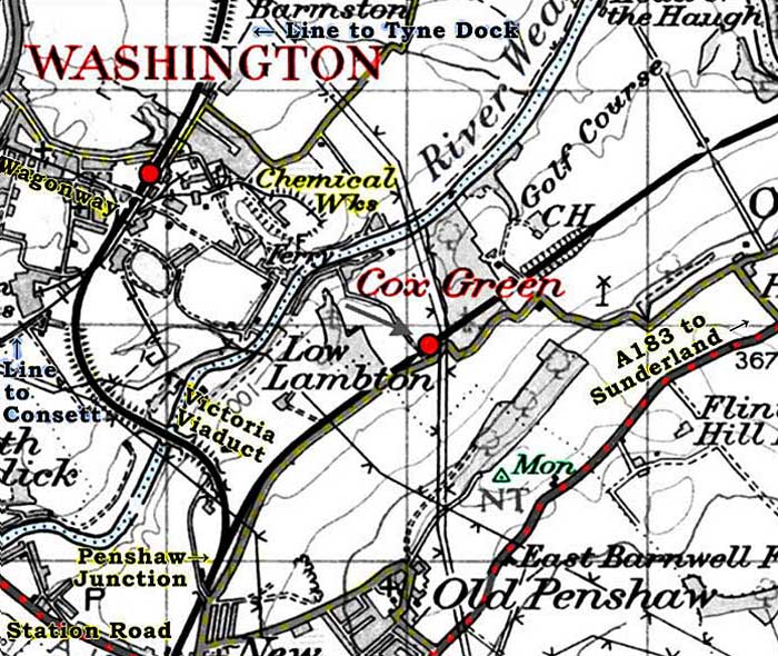 Map of Penshaw Junction