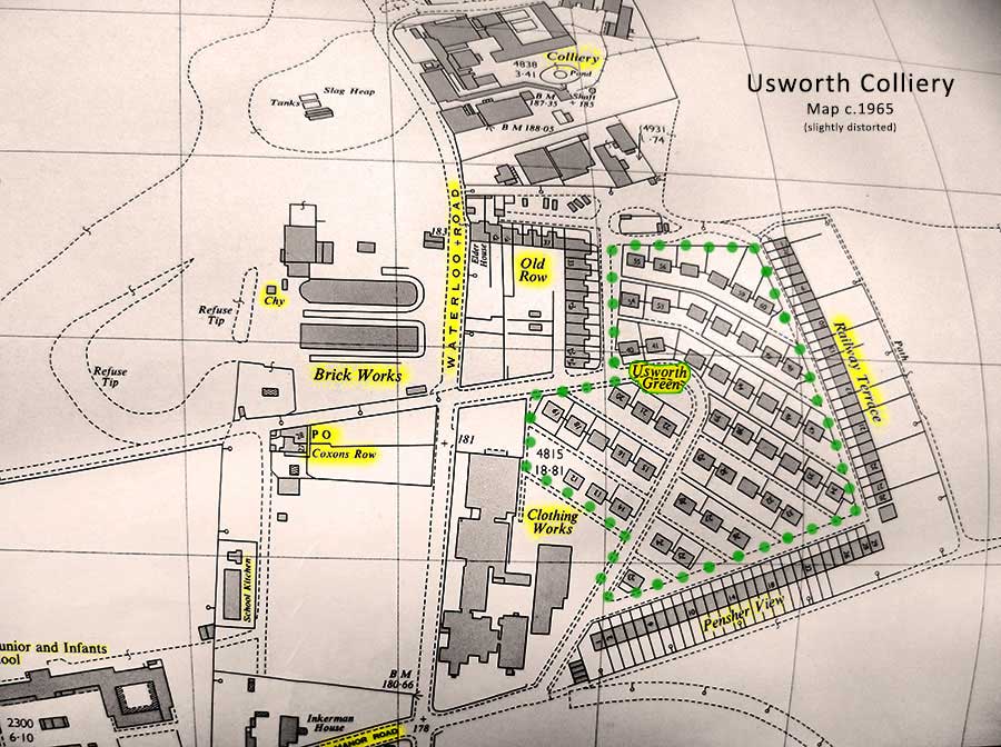 Map of Usworth Green Prefabs
