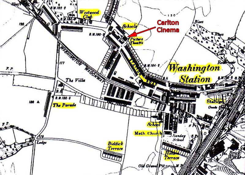 Map showing Carlton Cinema