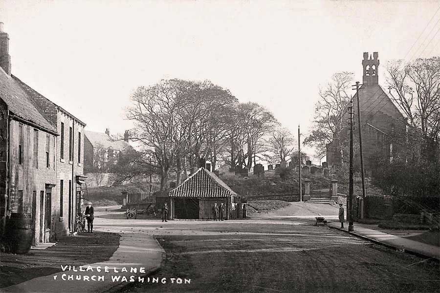 Then - Village Lane, Smithy, Church.