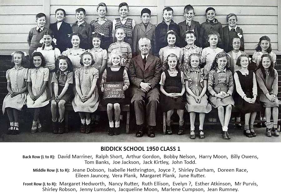 Biddick School Class 1 - 1950