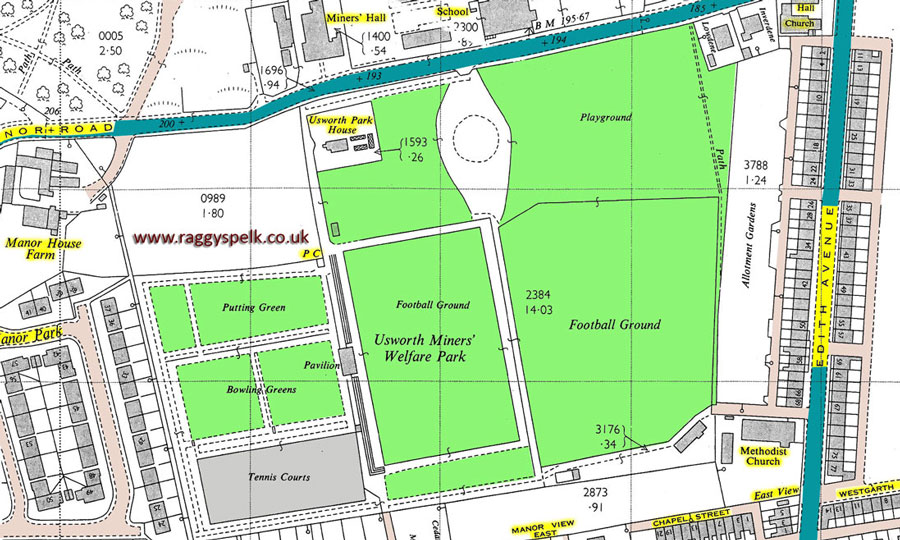 Map of Usworth Miners' Welfare Park