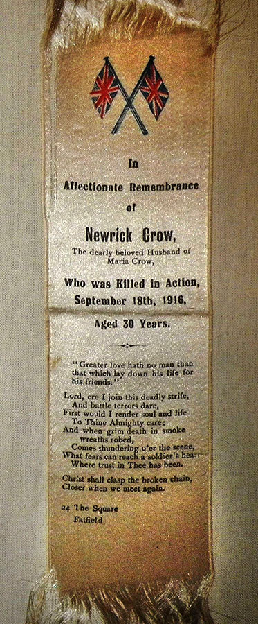 Newrick Crow's Memorial Ribbon