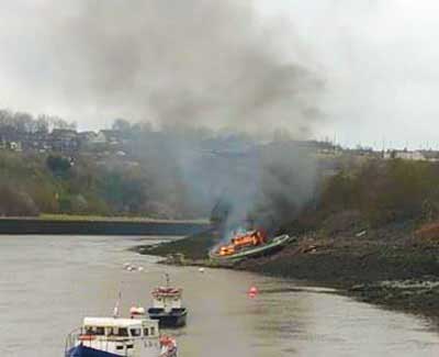 Boat on fire!