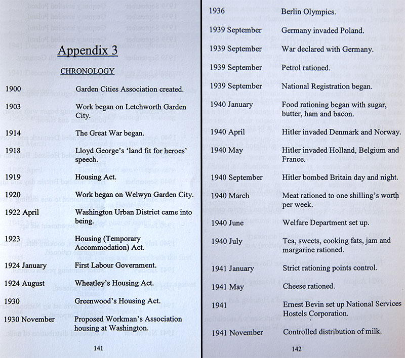 Appendix 3 Chronology. Pages 141 & 142