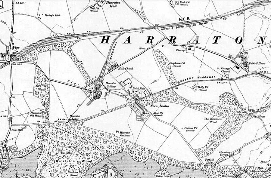 1951 Map of Harraton Pit