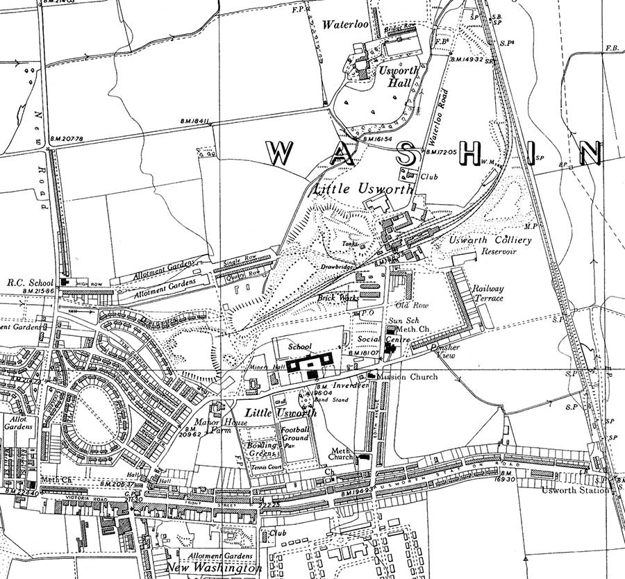 1951 Map of Usworth Pit