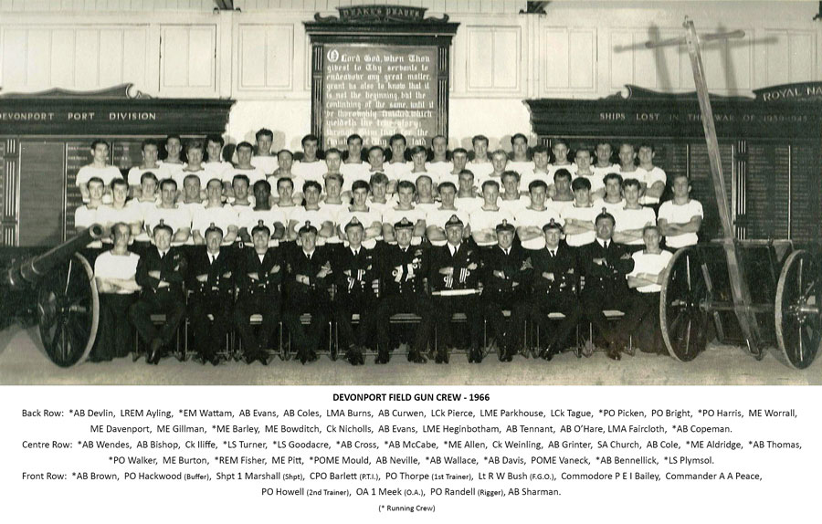 Devonport Field Gun Crew with names, 1966
