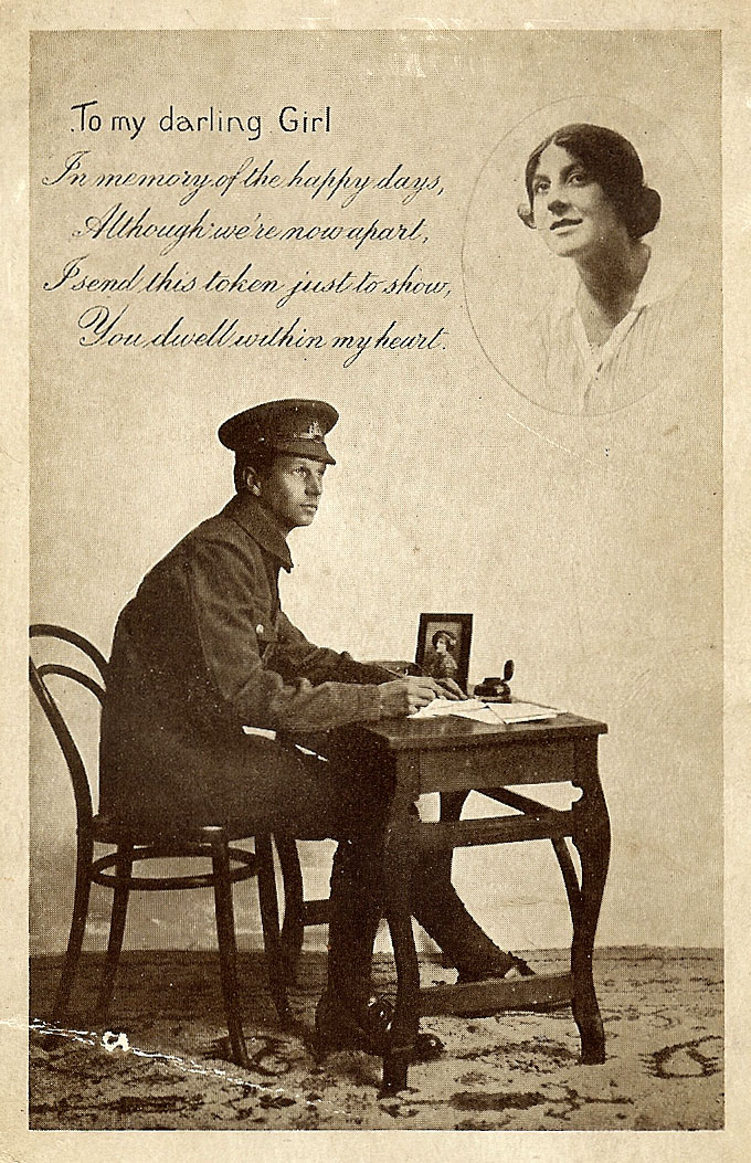 Tommy's Postcard to wife, Mary - front