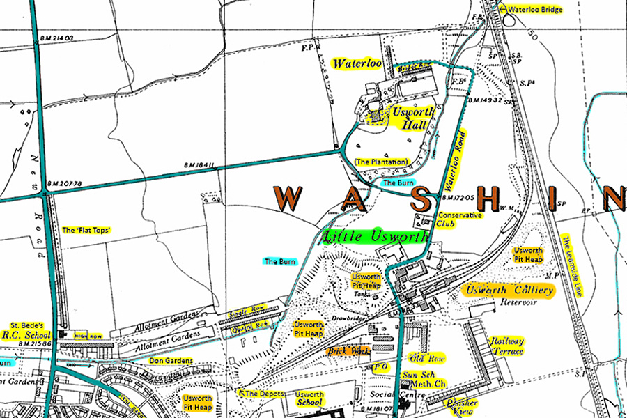 Map of Usworth Hall.
