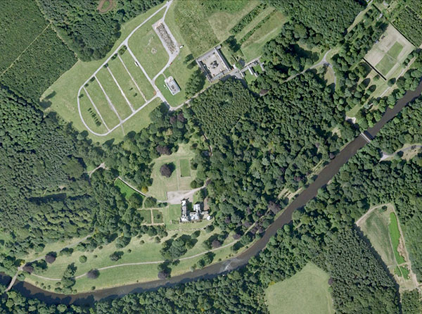 Overhead view of Lambton Castle