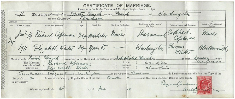 Marriage Certificate