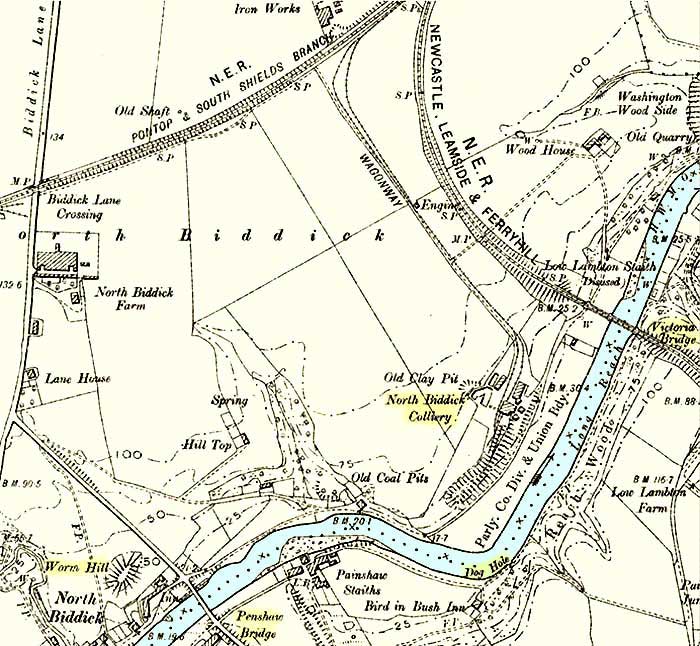 Map of Nth Biddick Pit