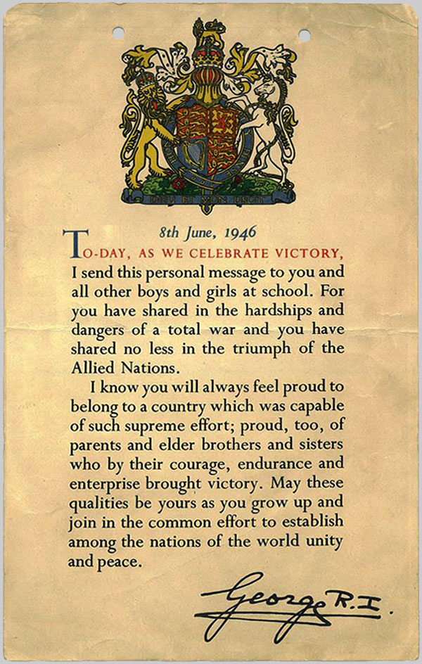 King's Letter - Front Page