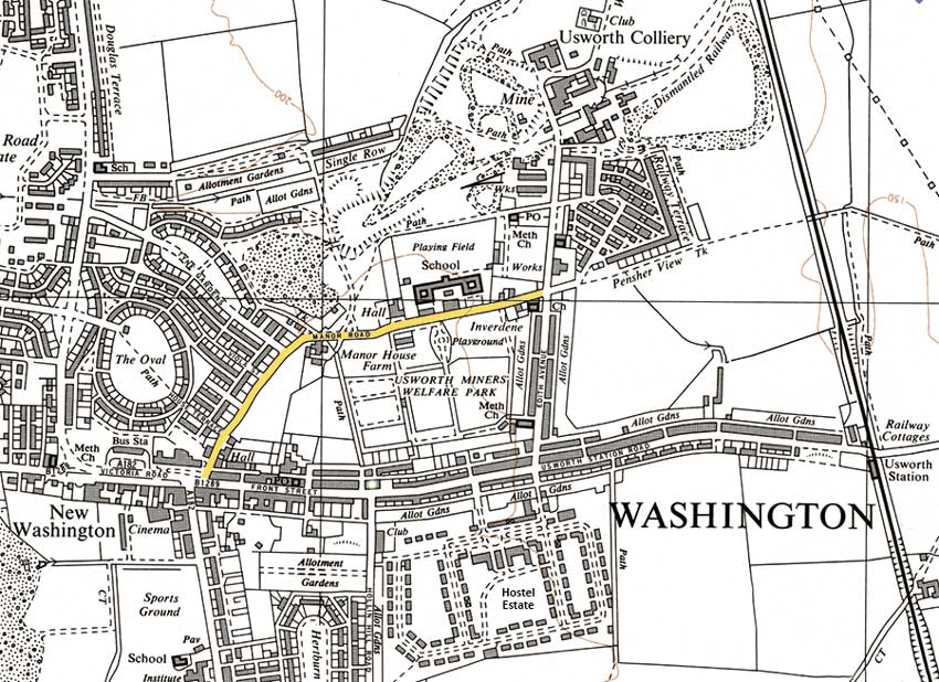 1951 Map of Manor Road