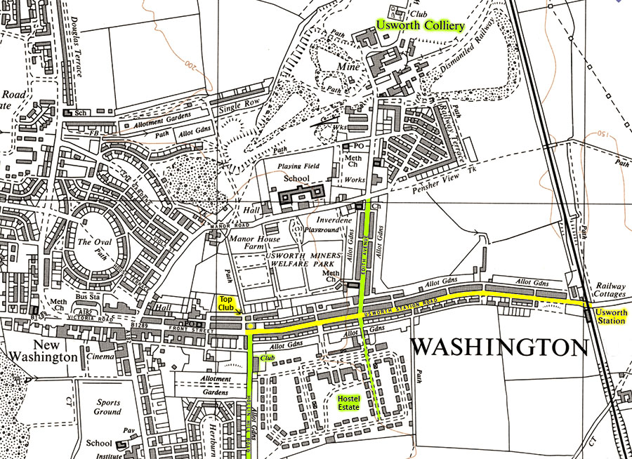 Map: Usworth Station Road