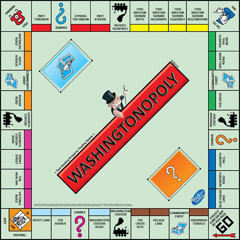 Washington Monopoly Board